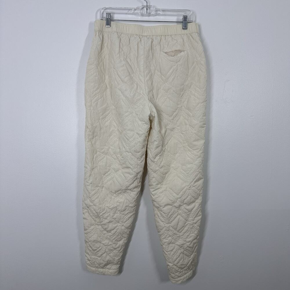 Fabletics Womens L Apres Ski Egret Nylon Quilted Tapered Ivory Jogger Pants - Picture 6 of 7